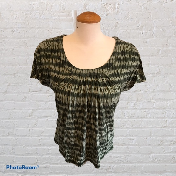 Michael Kors Green Tie Dye Jersey Top M - Picture 1 of 4